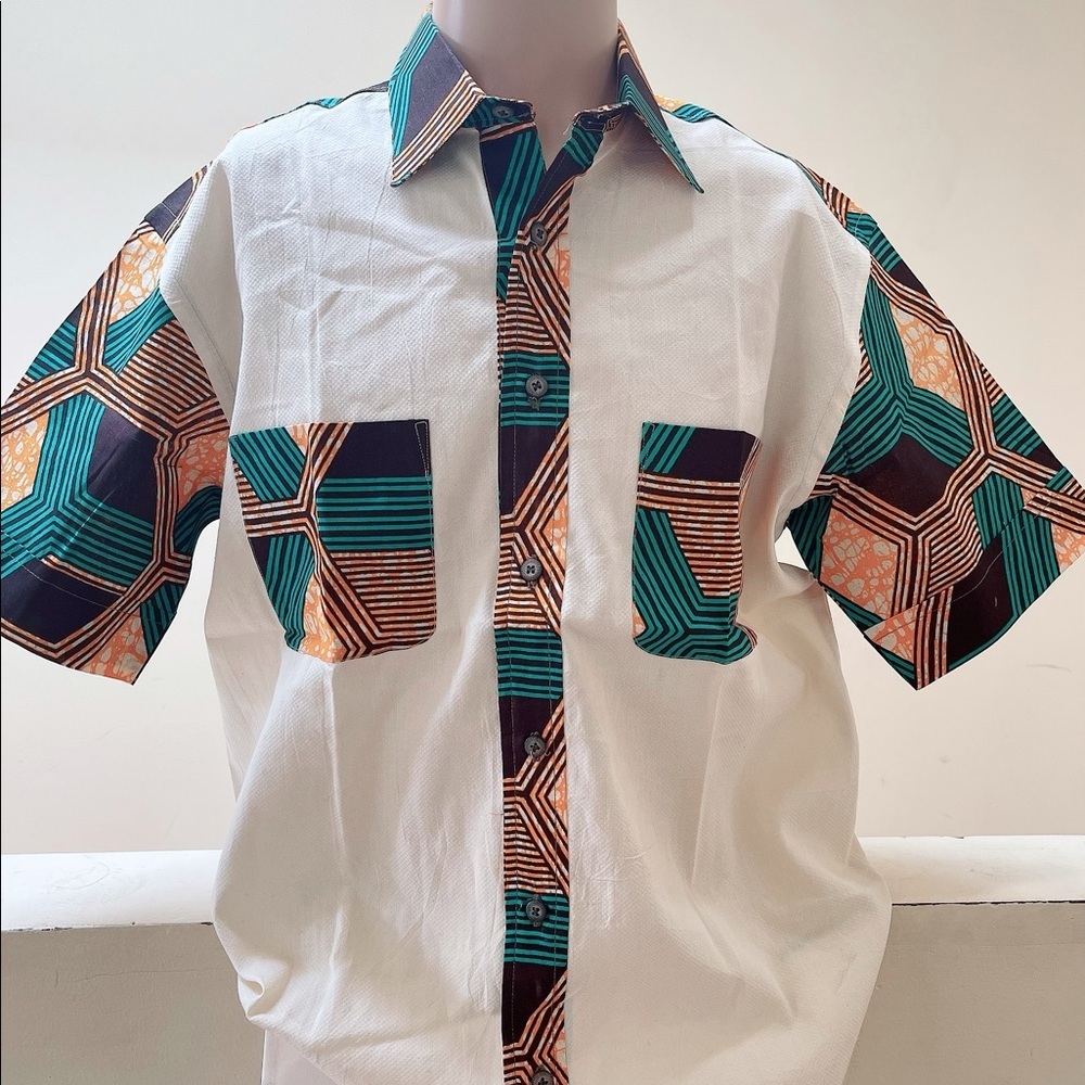 African Print Bottom-up Shirt - Picture 6 of 6